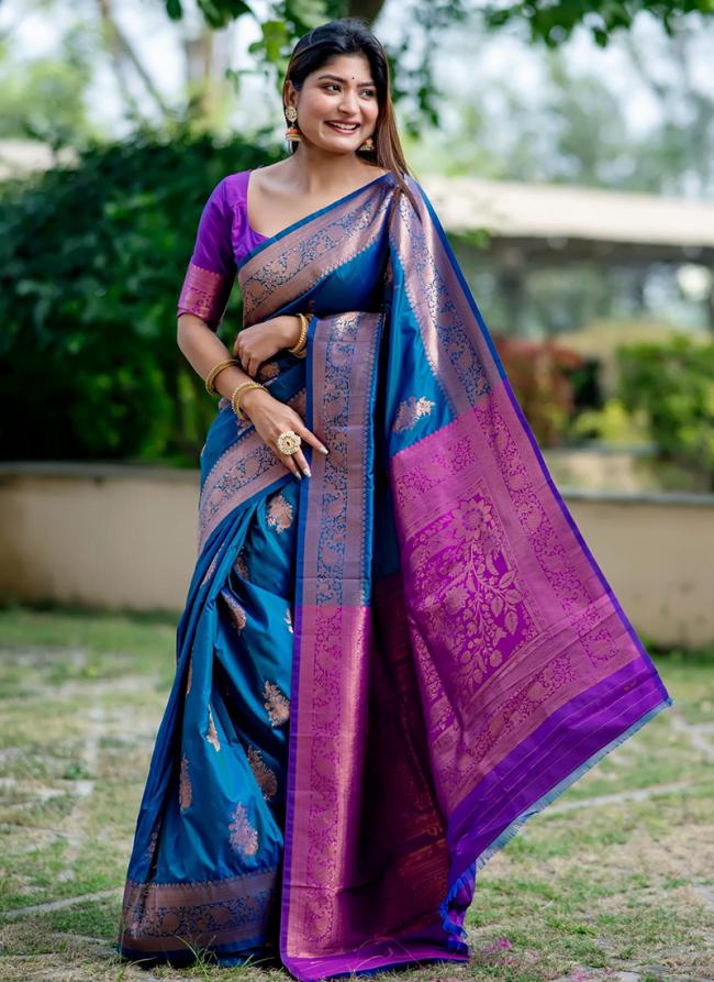 Katan Silk Rama Festival Wear Weaving Saree